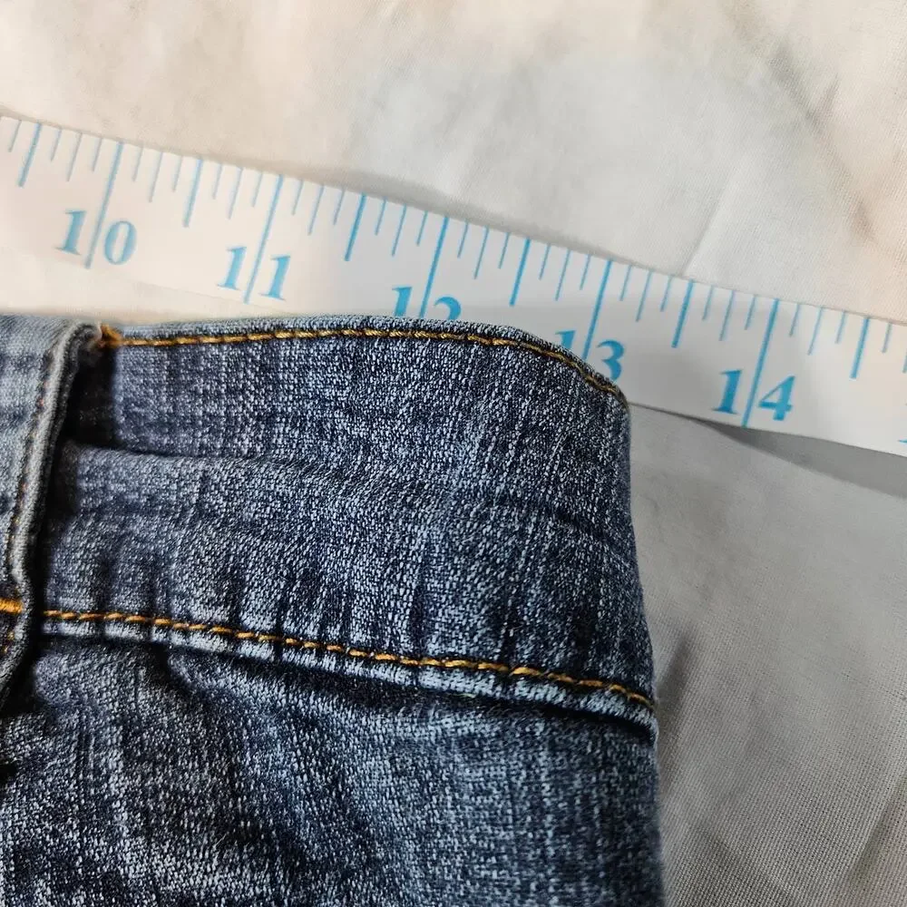 EUC VTG Mixit Cropped Stretch Mid-Rise Jeans Sz. 10 Reg x 21‎ Dark Wash Denim
